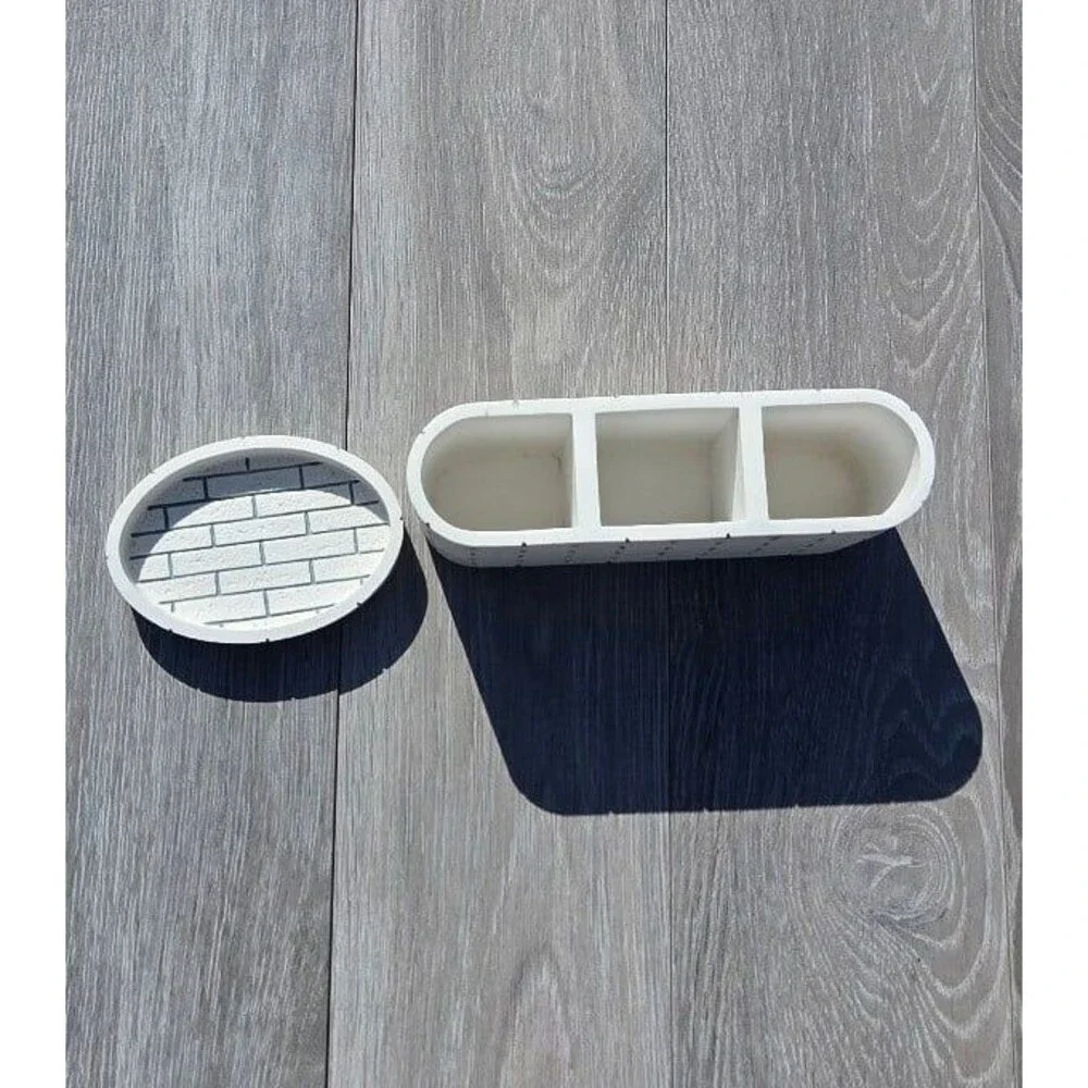 Subway Tile Toothbrush Holder and Soap Dish